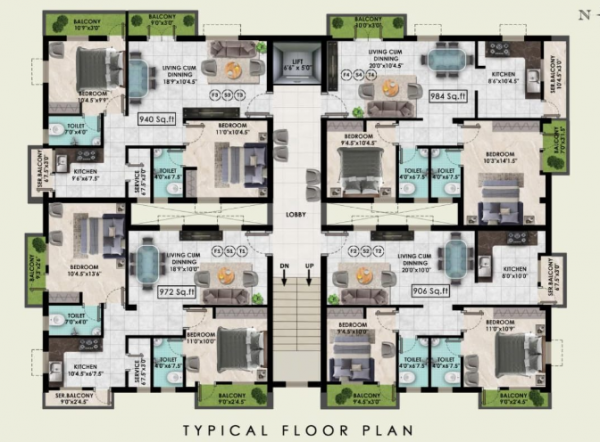  sri-devi Sri Devi Cluster Plan from 1st to 3rd Floor