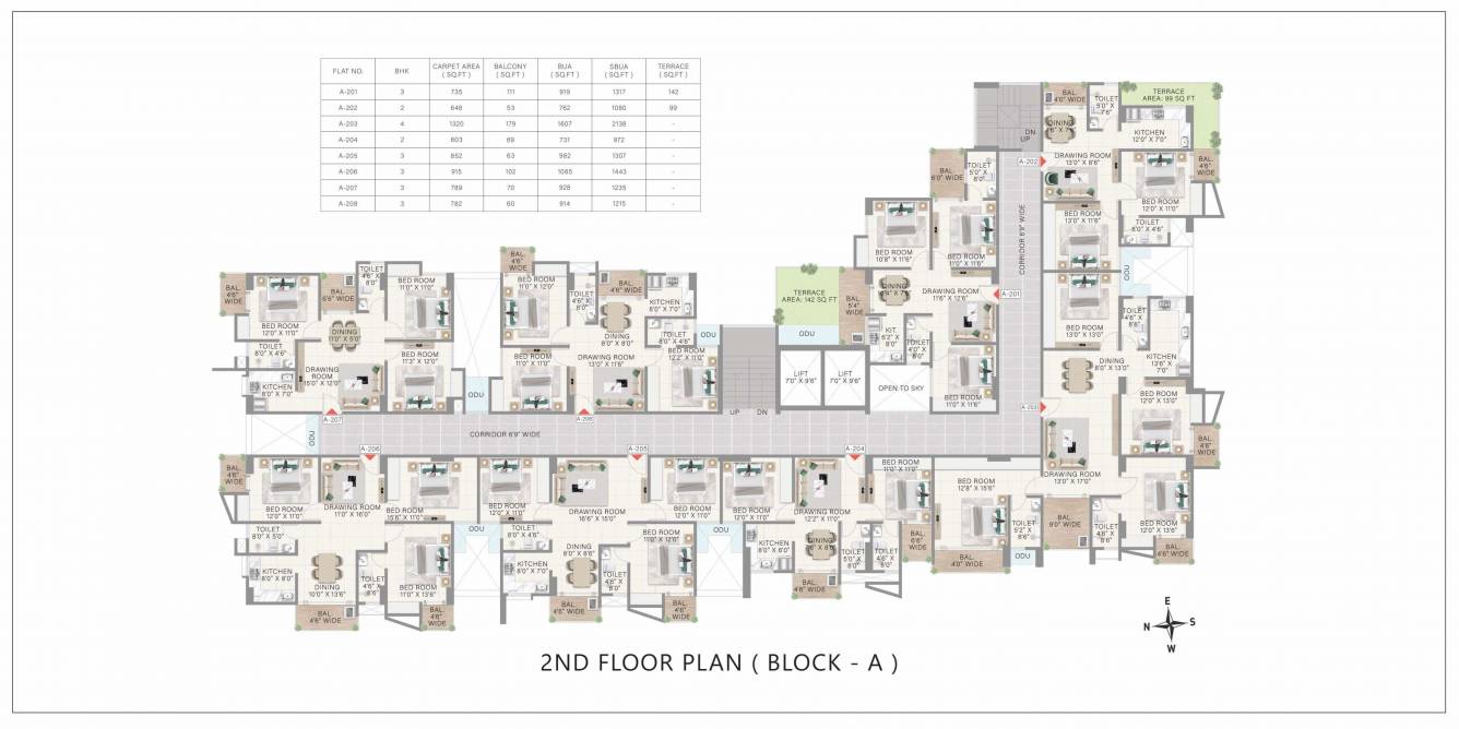 achyut Block A Cluster Plan for 2nd Floor