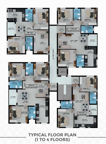  sai-ganga-apartments Sai Ganga Apartments Cluster Plan from 1st to 4th Floor
