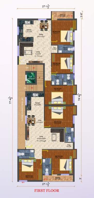  guruvayur flats Guruvayur Flats Cluster Plan for 1st Floor