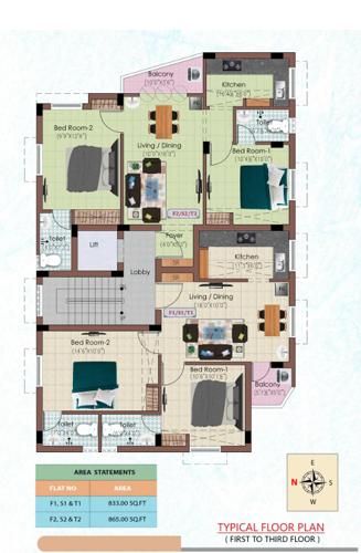  fortune Fortune Cluster Plan from 1st to 3rd Floor