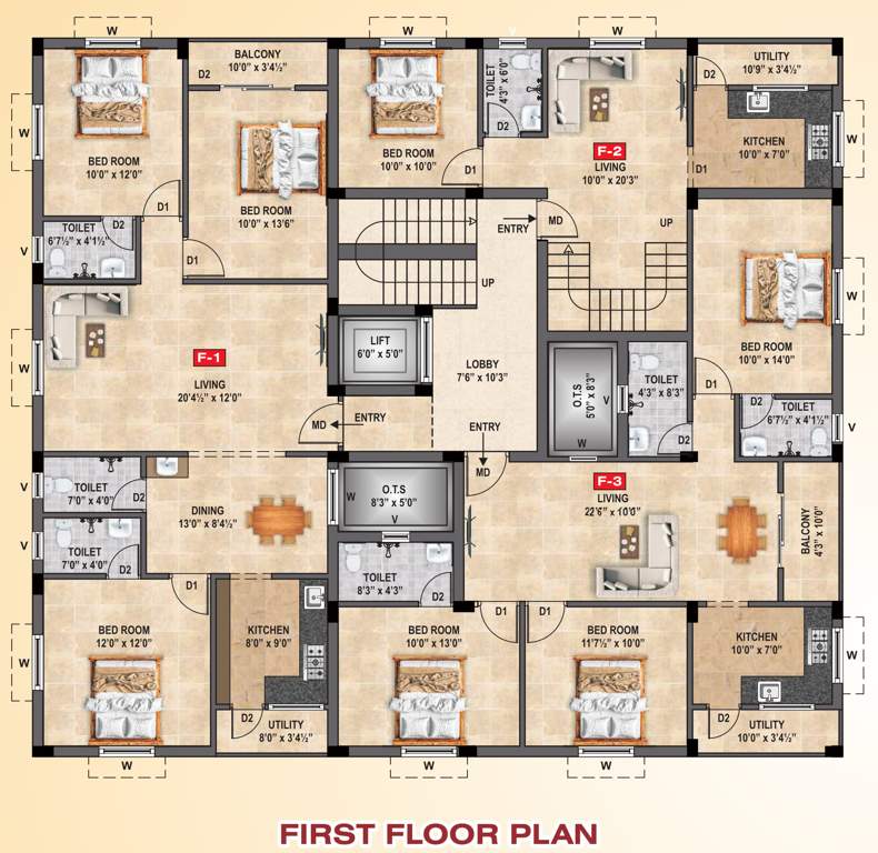  asritham Asritham Cluster Plan for 1st Floor