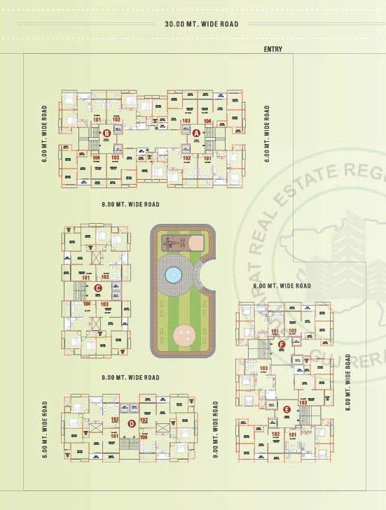  eden heaven Tower A, B, C, D, E, F Cluster Plan from 1st to 14th Floor
