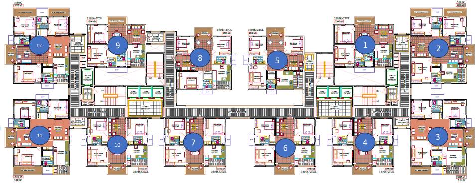  amogha Tower A Cluster Plan from 1st to 33th Floor