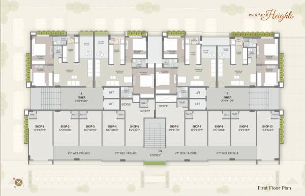  patrakar-heights Block A + B  Cluster Plan For 1st Floor