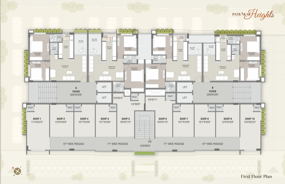  patrakar heights Block A + B  Cluster Plan For 1st Floor