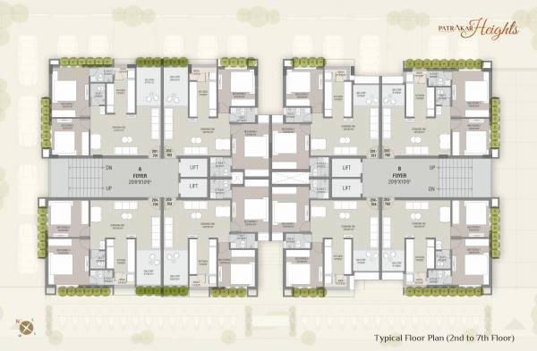  patrakar-heights Block A + B  Typical Cluster Plan