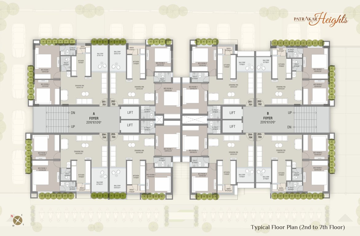  patrakar heights Block A + B  Typical Cluster Plan