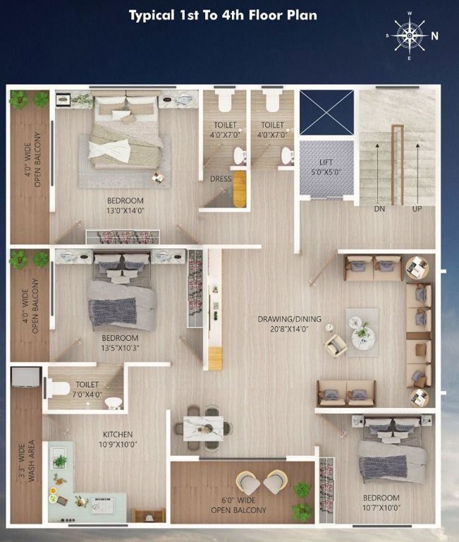  arjun residency vii Arjun Residency VII Cluster Plan from 1st to 4th Floor