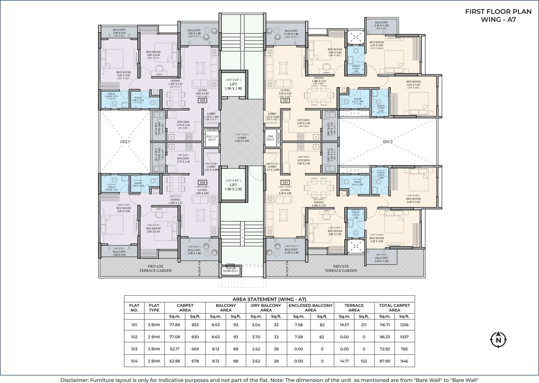  enchante phase iii A7 Cluster Plan for 1st Floor
