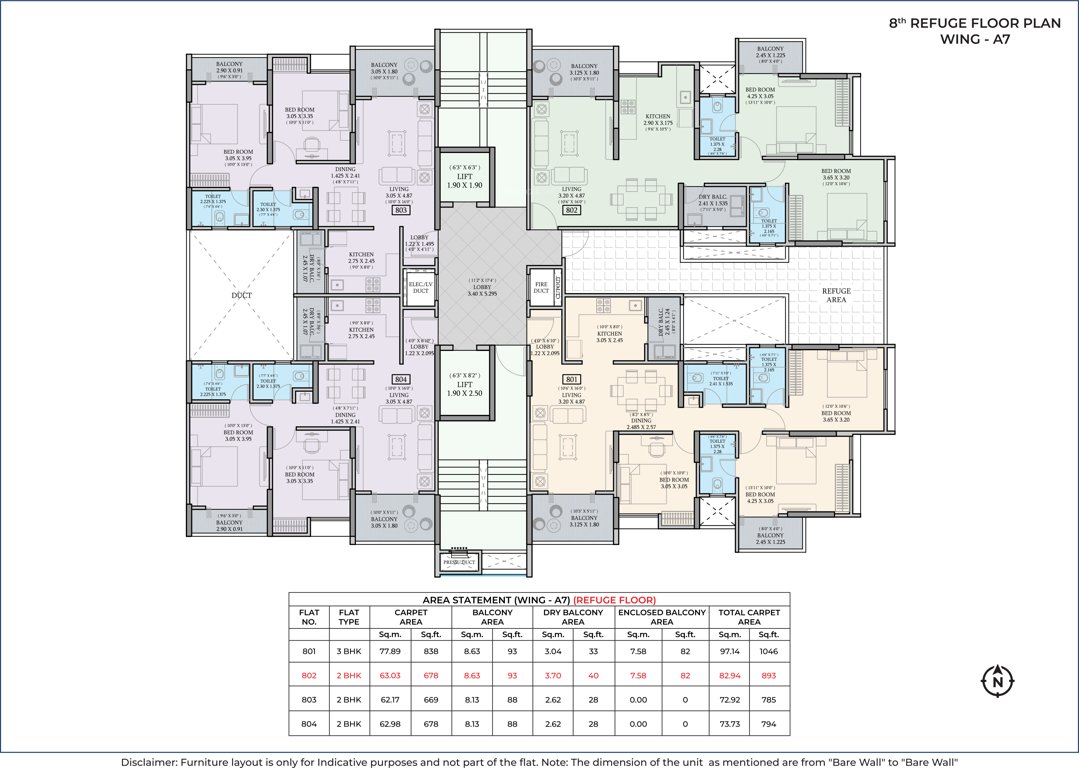  enchante phase iii A7 Cluster Plan for 8th Floor
