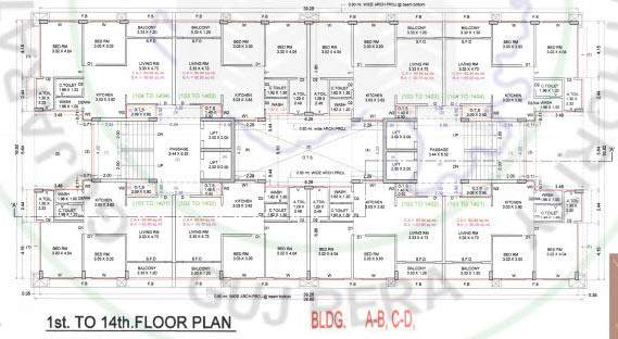 valencia crest Tower A,B,C,D Cluster Plan from 1st to 14th Floor