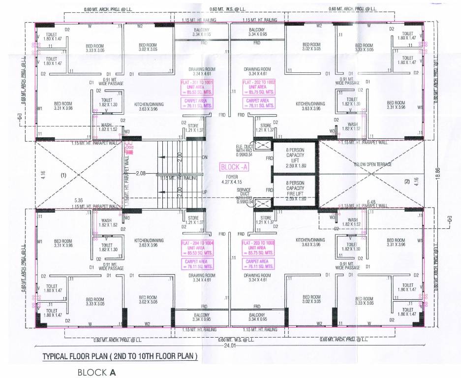  aniket sky Tower A Cluster Plan from 2nd to 10th Floor