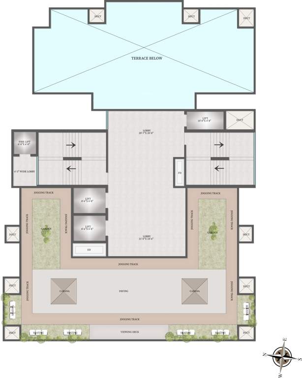  38 avenue 38 Avenue Cluster Plan for Terrace Floor