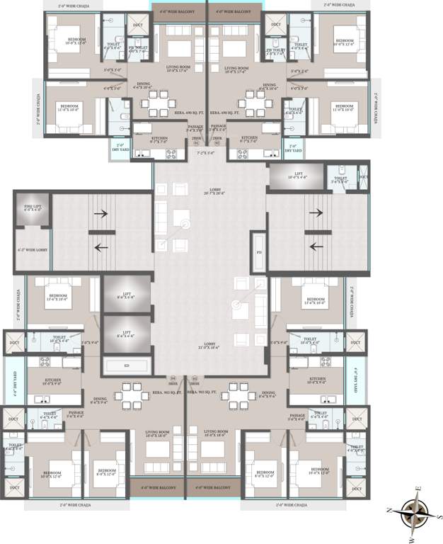  38 avenue 38 Avenue Cluster Plan for Typical Floor