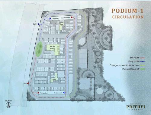  prithvi-towers Prithvi Towers Cluster Plan for Podium 1 Circulation Floor