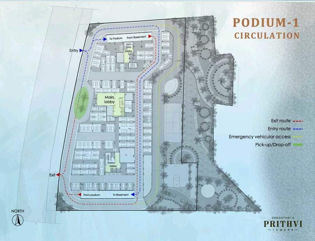  prithvi towers Prithvi Towers Cluster Plan for Podium 1 Circulation Floor