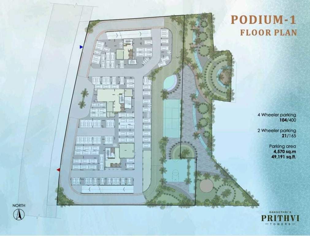  prithvi towers Prithvi Towers Cluster Plan for Podium 1 Floor