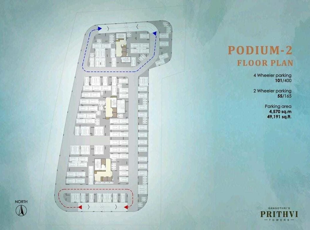  prithvi towers Prithvi Towers Cluster Plan for Podium 2 Floor