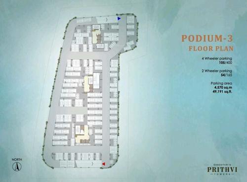  prithvi-towers Prithvi Towers Cluster Plan for Podium 3 Circulation Floor