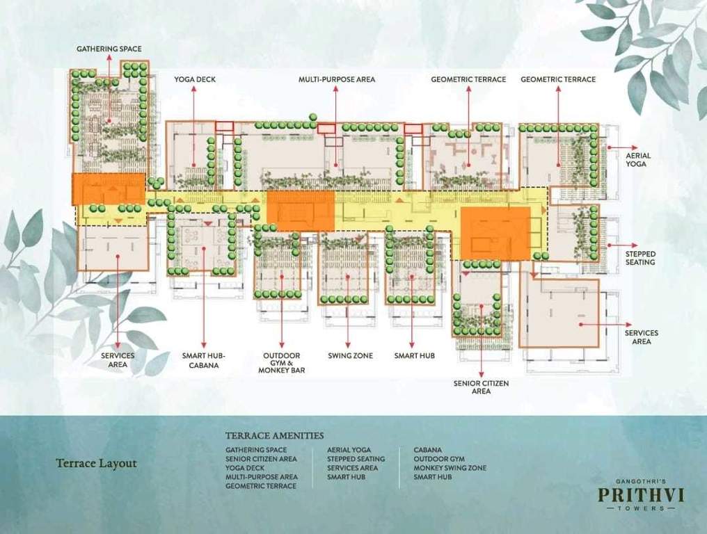  prithvi towers Prithvi Towers Cluster Plan for Terrace Floor