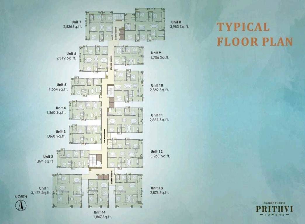  prithvi towers Prithvi Towers Cluster Plan for Typical Floor