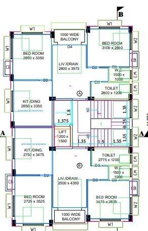  ankita-iii Ankita Enterprise Cluster Plan from 3rd to 4th Floor