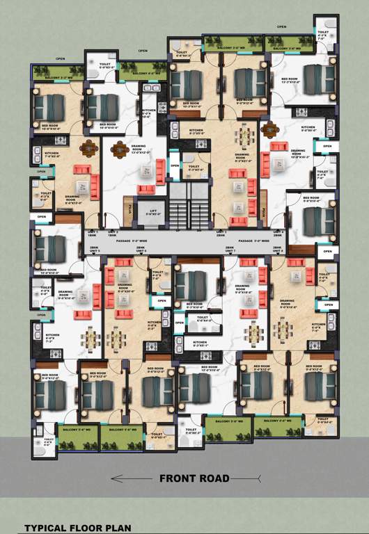  avenue 75 Avenue 75 Cluster Plan from 1st to 5th Floor