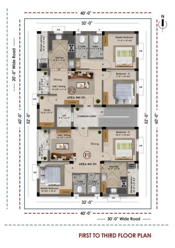  mayuram-paradise Mayuram Paradise Cluster Plan from 1st to 3rd Floor