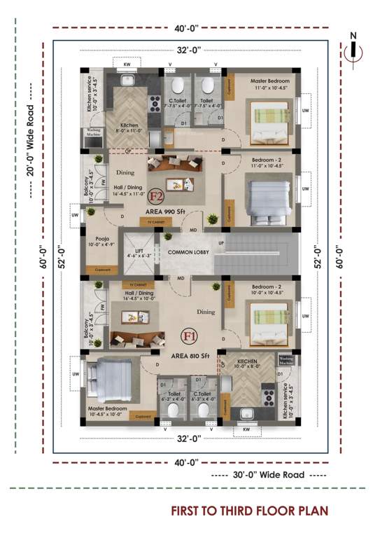  mayuram paradise Mayuram Paradise Cluster Plan from 1st to 3rd Floor