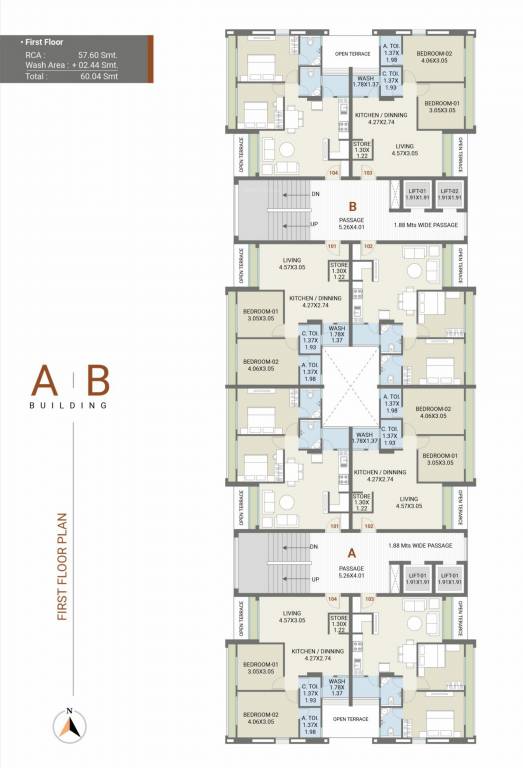  vaishnodevi serenity view Block A & B Cluster Plan for 1st Floor