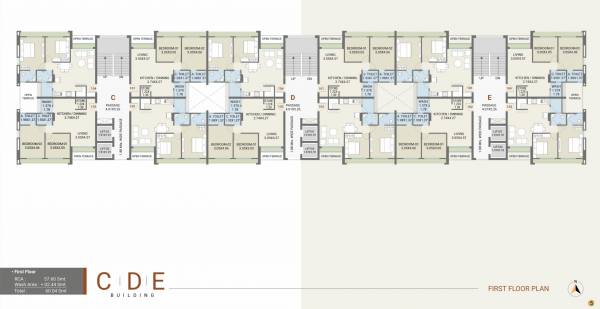  vaishnodevi-serenity-view Block C,D & E Cluster Plan for 1st Floor