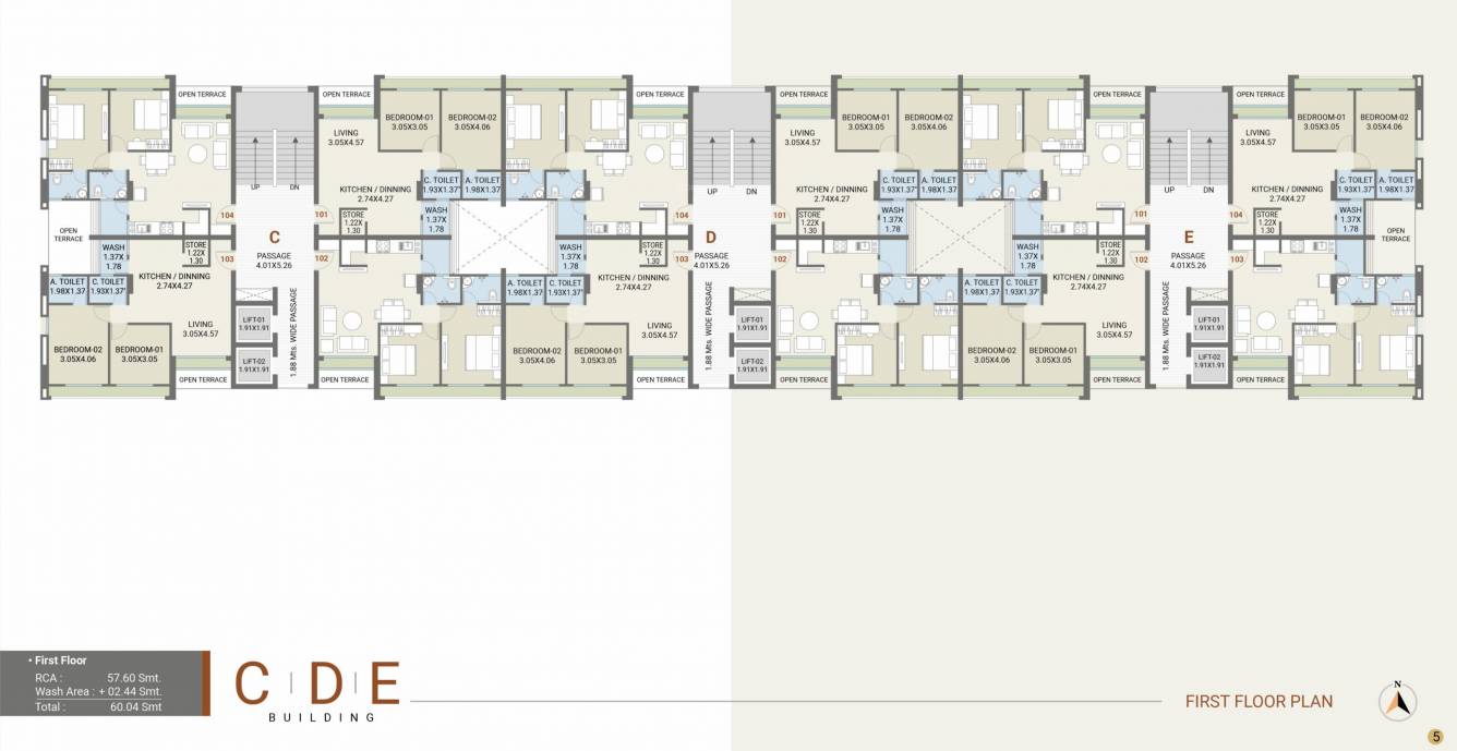  vaishnodevi serenity view Block C,D & E Cluster Plan for 1st Floor