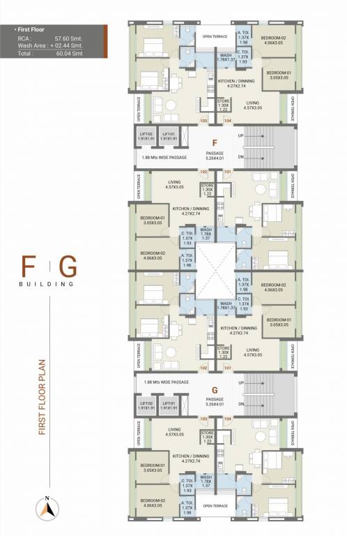  vaishnodevi serenity view Block F & G Cluster Plan for 1st Floor