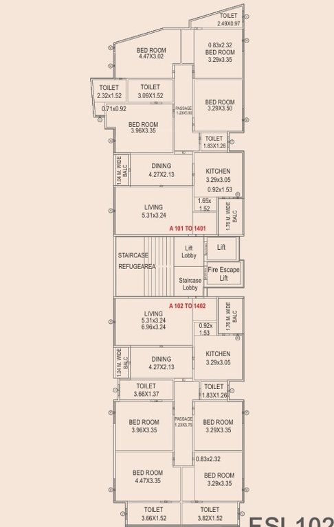 aarya elenzaa Block A Cluster Plan from 1st to 14th Floor