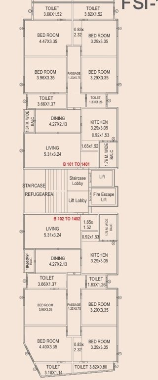aarya elenzaa Block B Cluster Plan from 1st to 14th Floor
