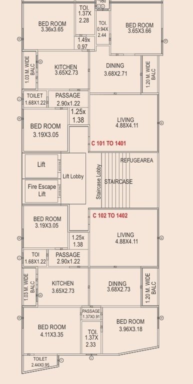 aarya elenzaa Block C Cluster Plan from 1st to 14th Floor