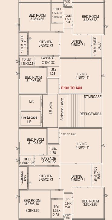 aarya elenzaa Block D Cluster Plan from 1st to 14th Floor