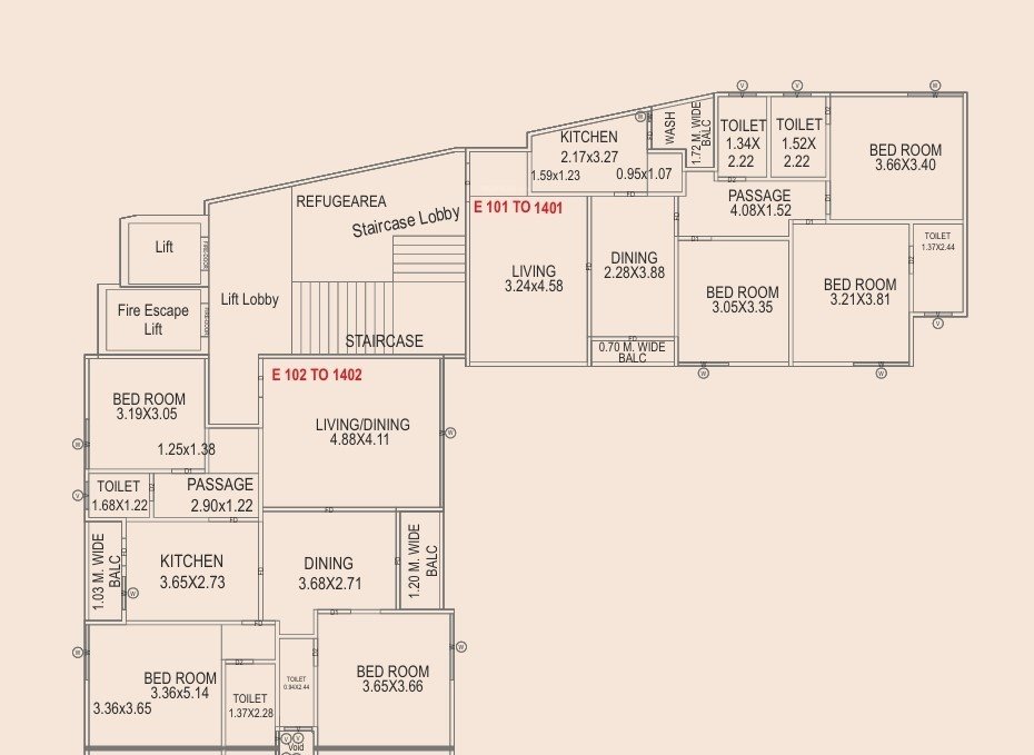 aarya elenzaa Block E Cluster Plan from 1st to 14th Floor
