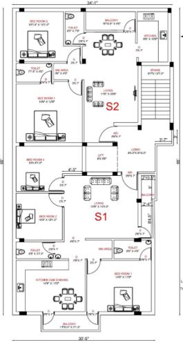  karun-krishna-flats Cluster Plan from 1st to 3rd Floor