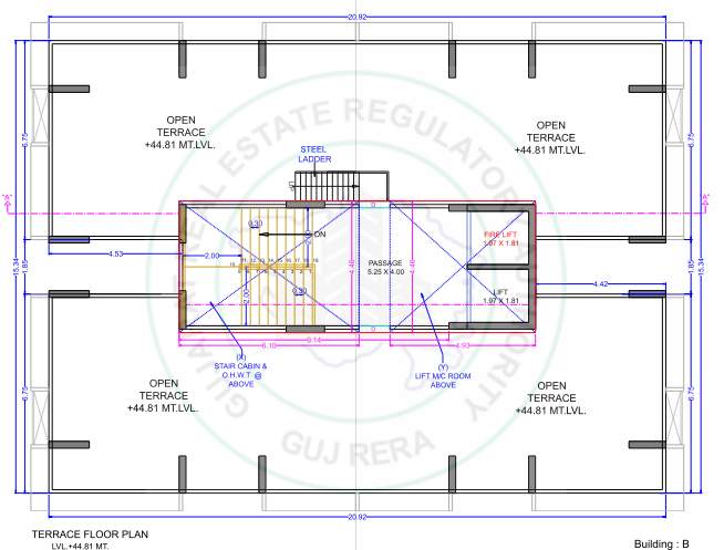 navkar heaven B Cluster Plan for terrace Floor