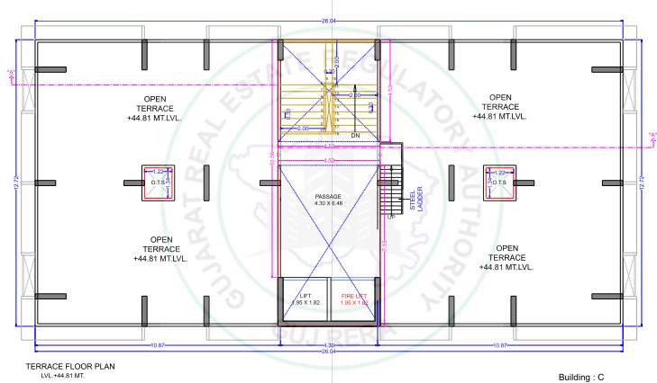 navkar heaven C Cluster Plan for terrace Floor