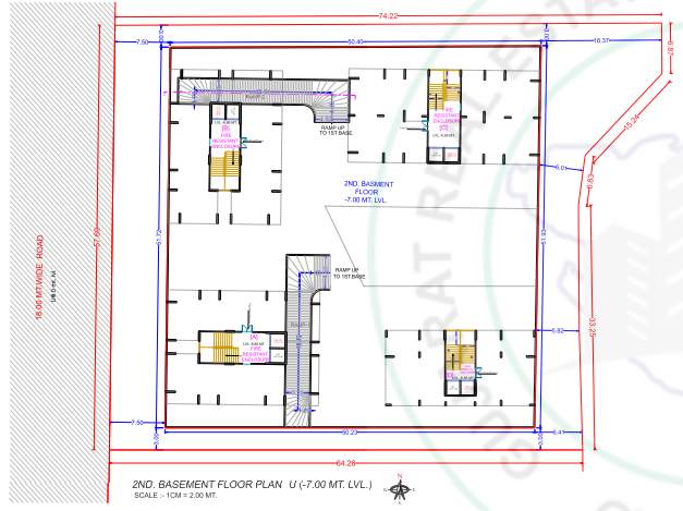 navkar heaven D Cluster Plan for basement 2 Floor