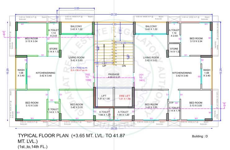 navkar heaven D Cluster Plan from 1st to 14th Floor