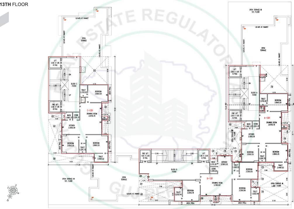  sarvopari Tower A B C  Cluster Plan for 13th Floor