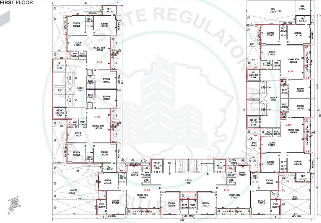  sarvopari Tower A B C Cluster Plan for 1st Floor
