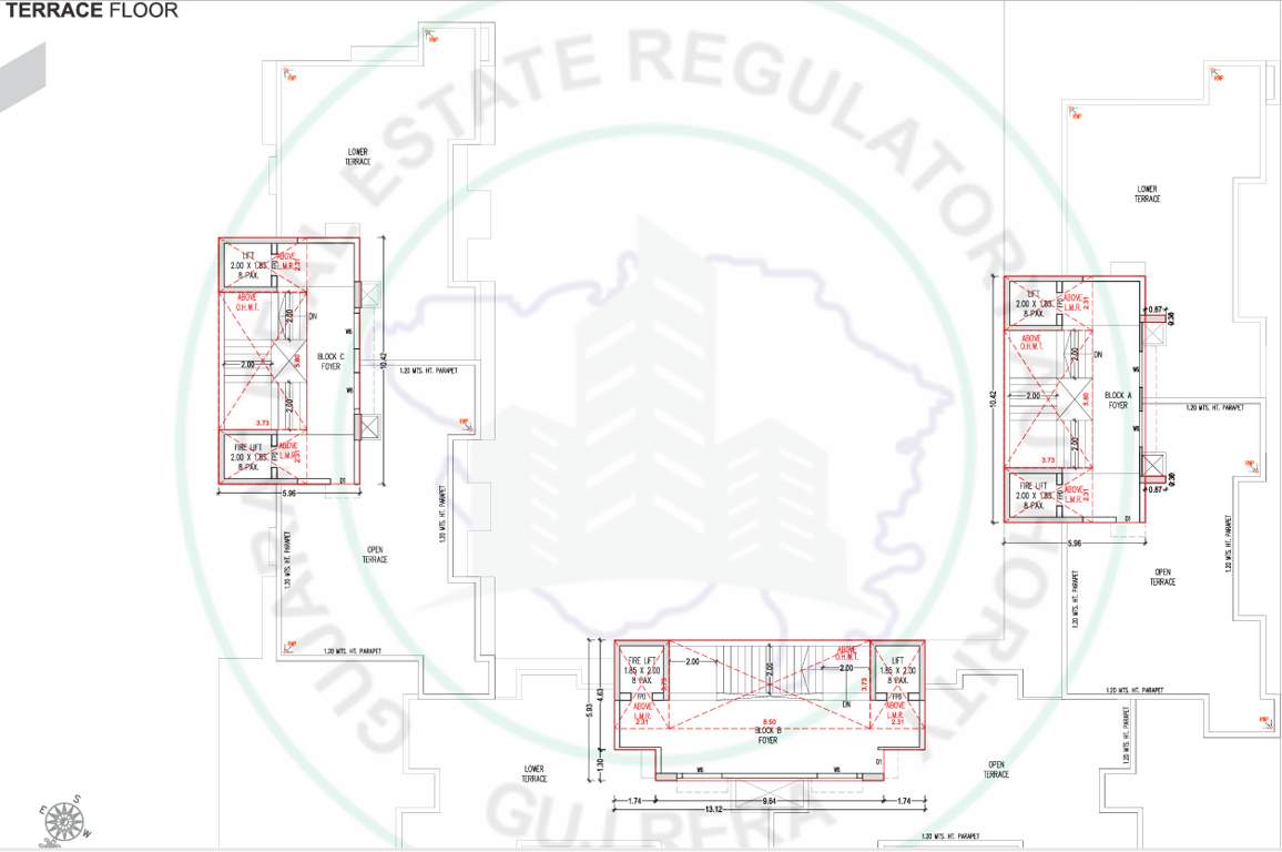  sarvopari Tower A B C  Cluster Plan for terrace Floor