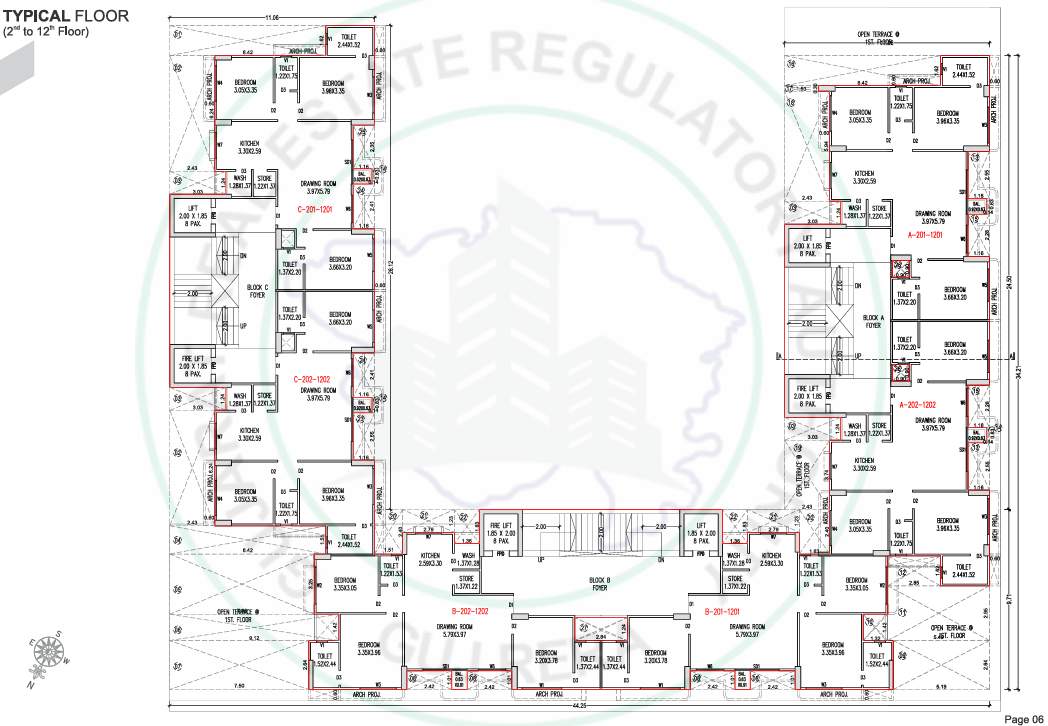  sarvopari Tower A B C  Cluster Plan from 2nd to 12th Floor