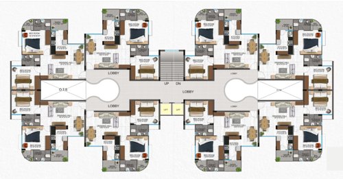  dreamz Block A Cluster Plan from 1st to 6th Floor