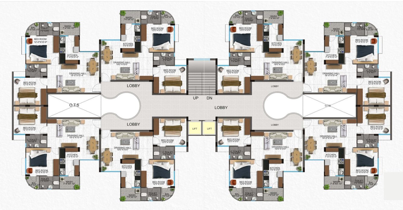  dreamz Block A Cluster Plan from 1st to 6th Floor